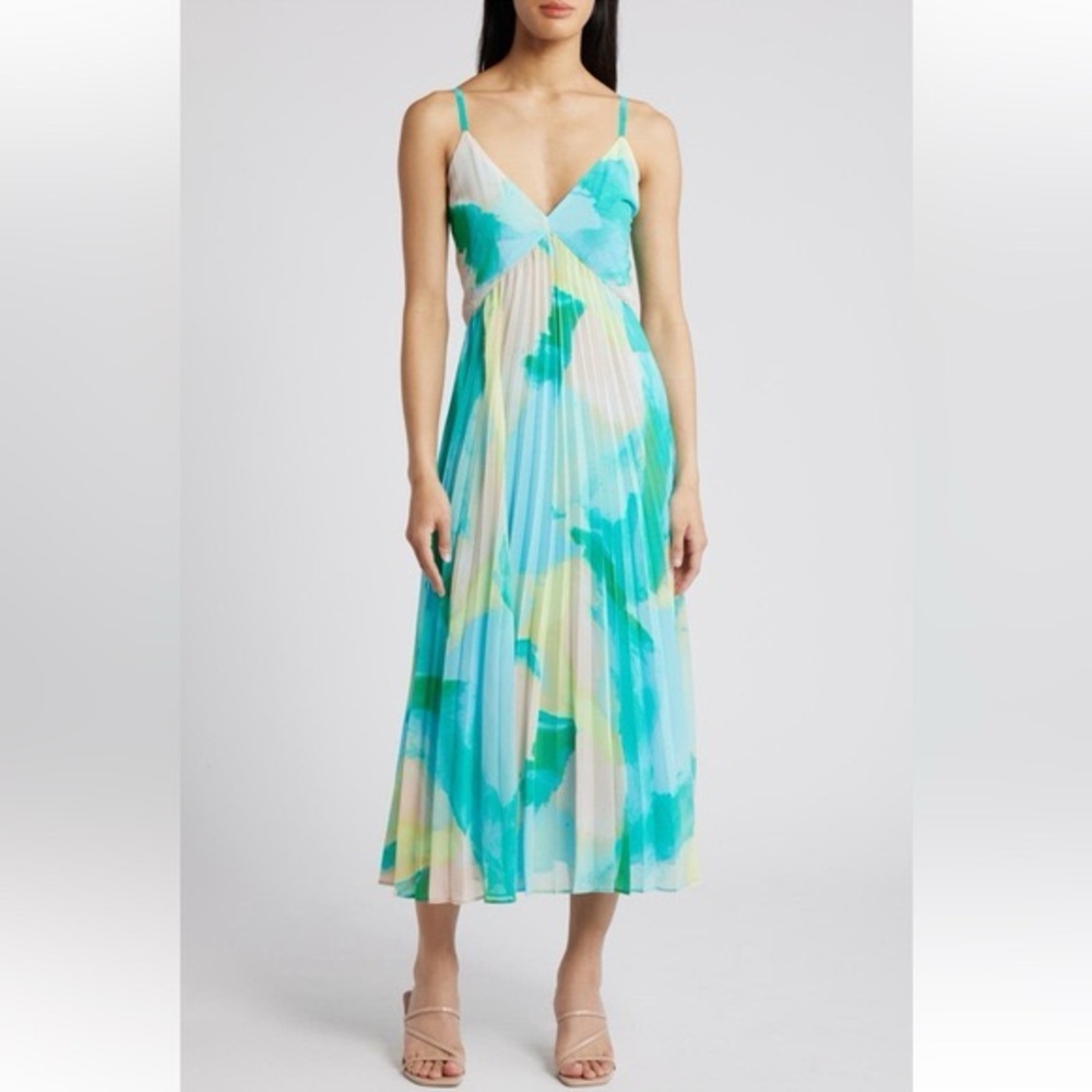 RARE Anthropologie Chelsea28 pleated empire waist dress flowy fairy whimsy
